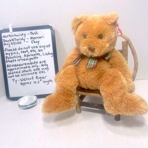 VINTAGE BNWT TY WALNUT BEAR APPROX 12.5”